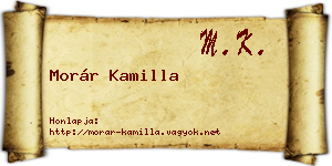 Morár Kamilla névjegykártya